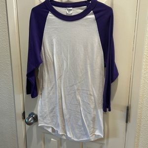 Augusta Sportswear White and Purple shirt.  Size Medium.
